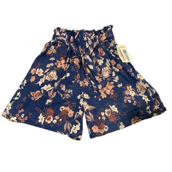 Nwt LuLaRoe Ella Belted Floral Shorts Boho Bohemian Beach Everyday - Picture 1 of 11